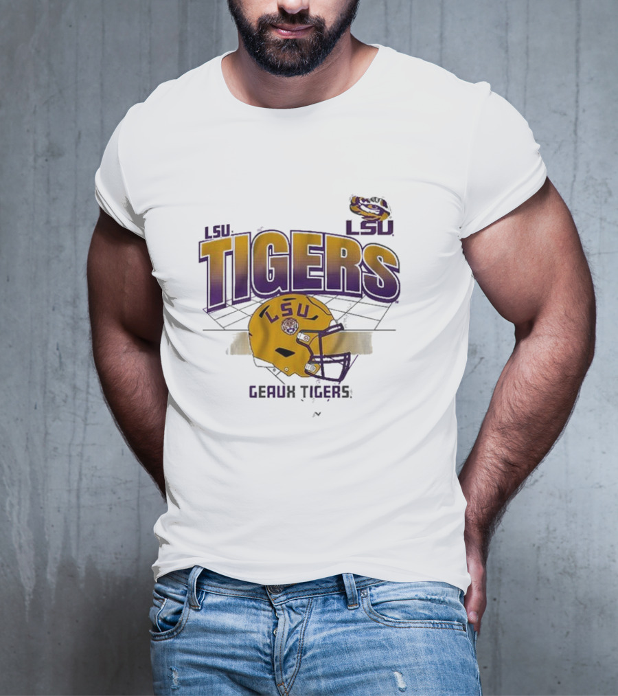 LSU Tigers Geaux Tigers Football Helmet Baton Rouge LA Grid T-Shirt