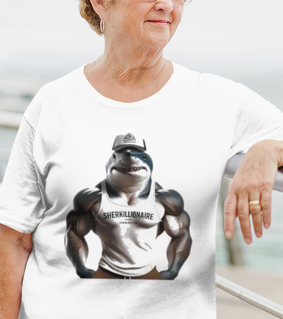 Muscular Shark Sherkillionaire Shirtless Body And Cap T-Shirt