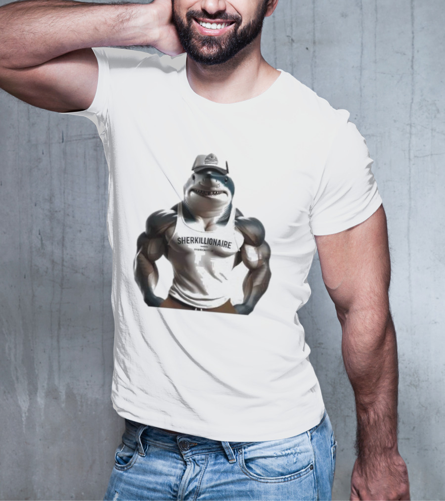 Muscular Shark Sherkillionaire Shirtless Body And Cap T-Shirt