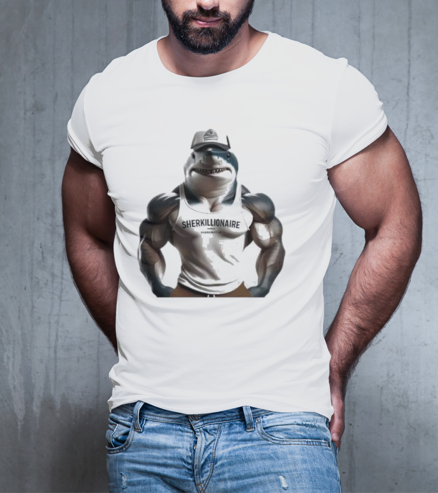 Muscular Shark Sherkillionaire Shirtless Body And Cap T-Shirt