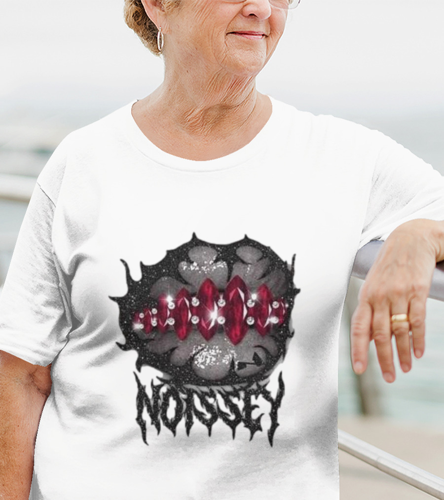 Noissey Rock Night Red Diamond Lip Print T-Shirt