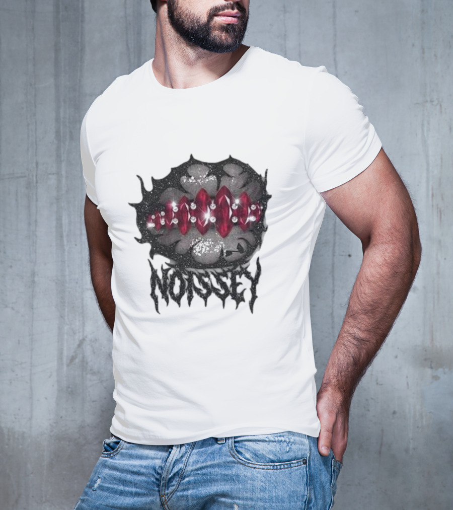 Noissey Rock Night Red Diamond Lip Print T-Shirt