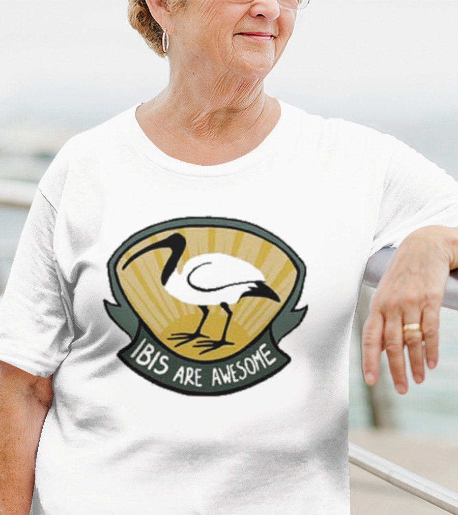 Bridget Farmer Ibis Are Awesome Emblem T-Shirt