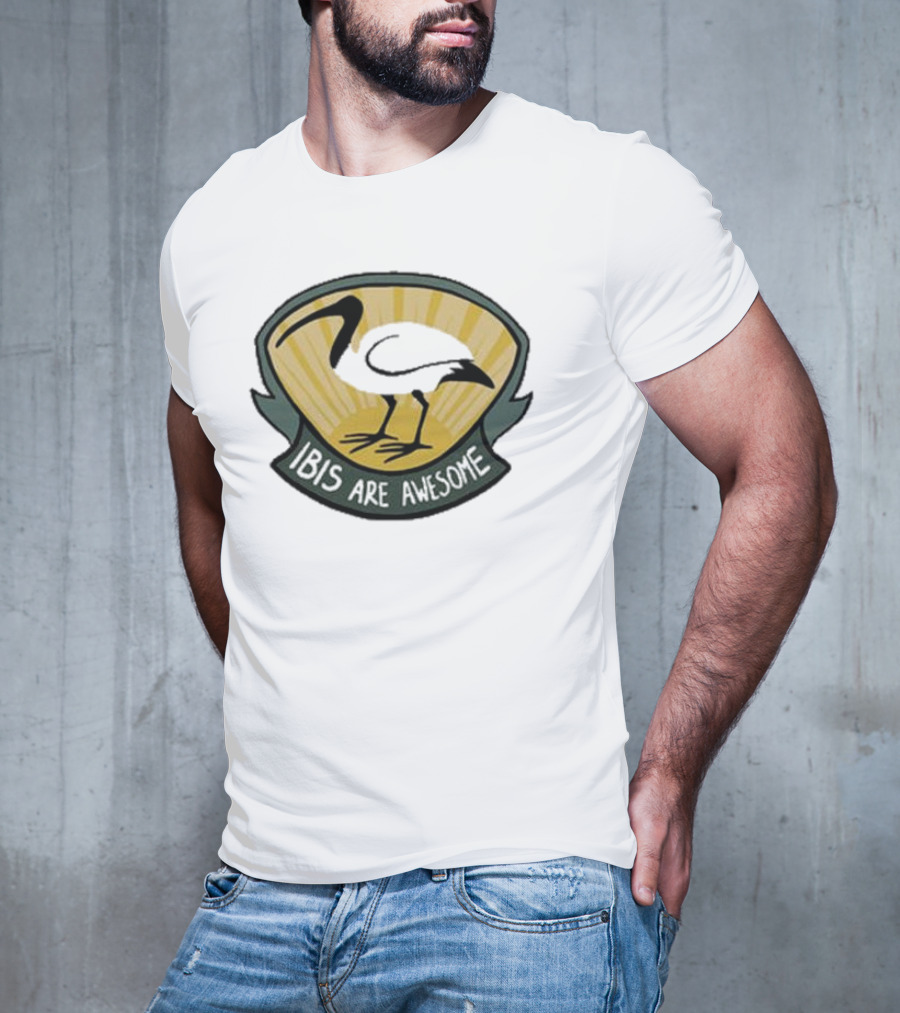 Bridget Farmer Ibis Are Awesome Emblem T-Shirt