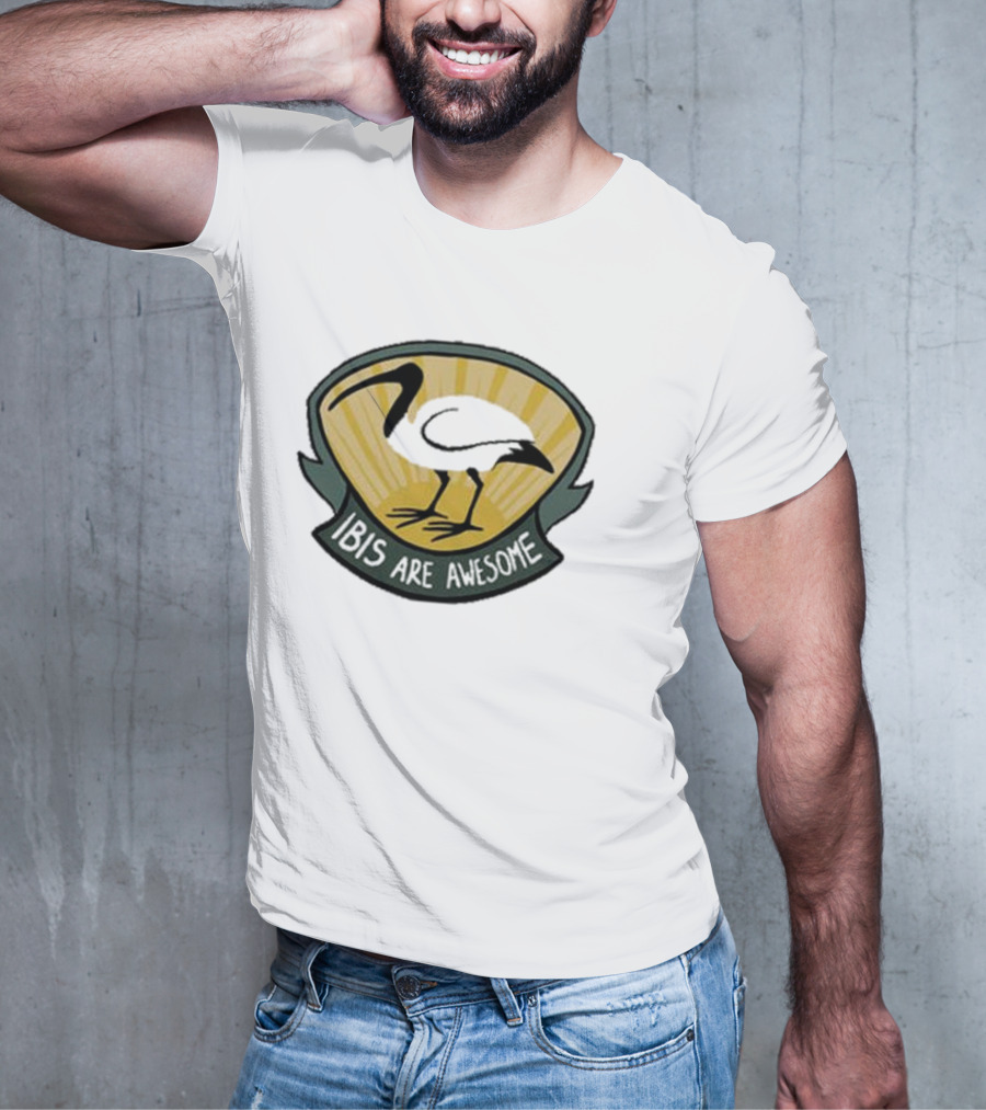 Bridget Farmer Ibis Are Awesome Emblem T-Shirt