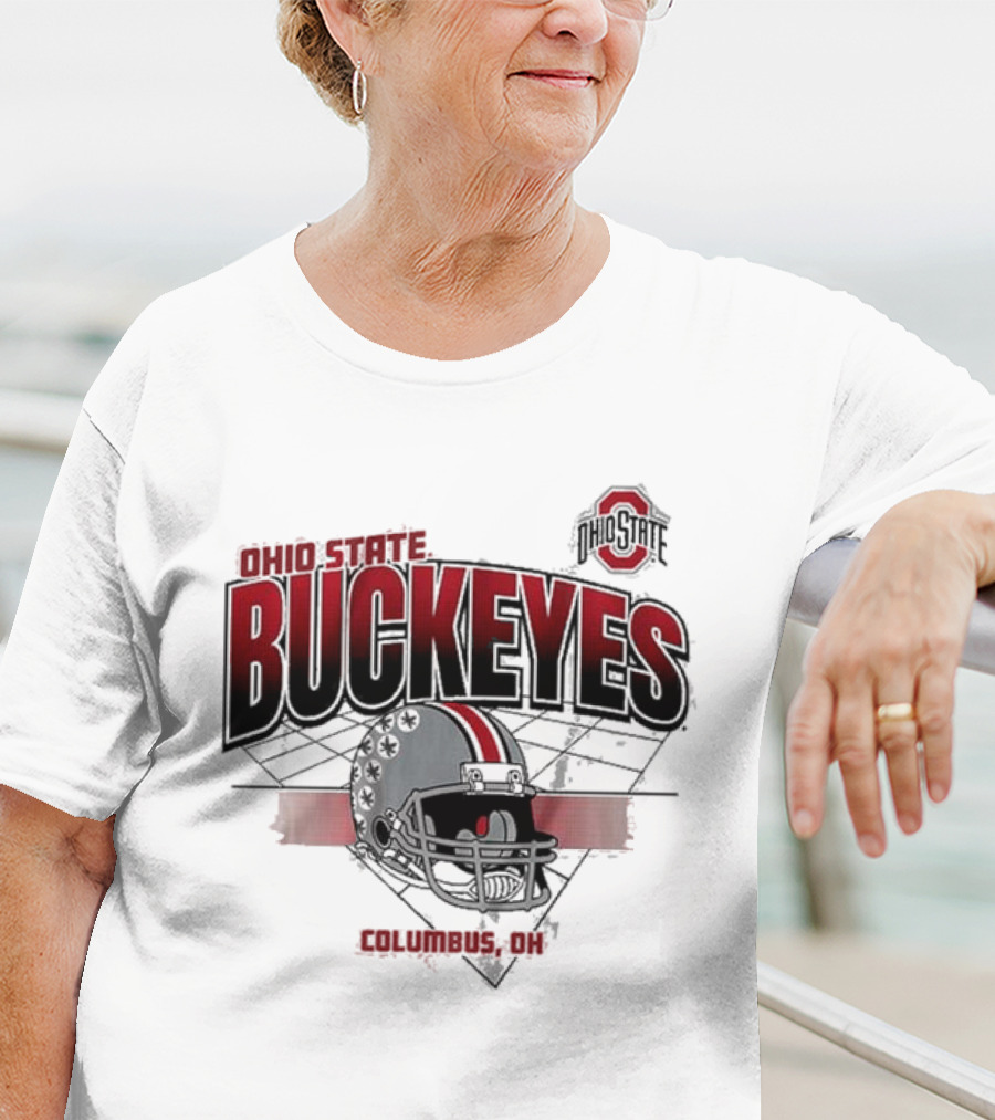 Ohio State Buckeyes Football Helmet Columbus OH Grid T-Shirt
