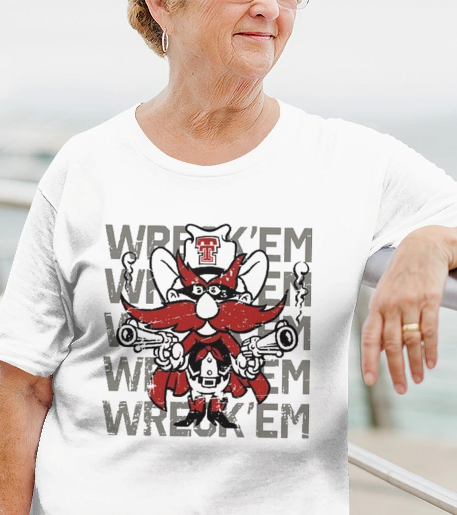 Texas Tech Red Raiders Wreck ’em Raider Red Guns Up T-Shirt