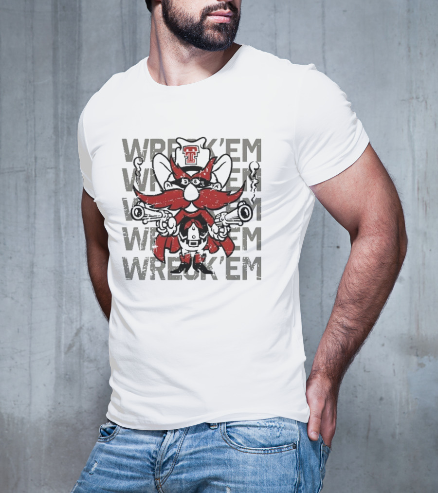 Texas Tech Red Raiders Wreck ’em Raider Red Guns Up T-Shirt
