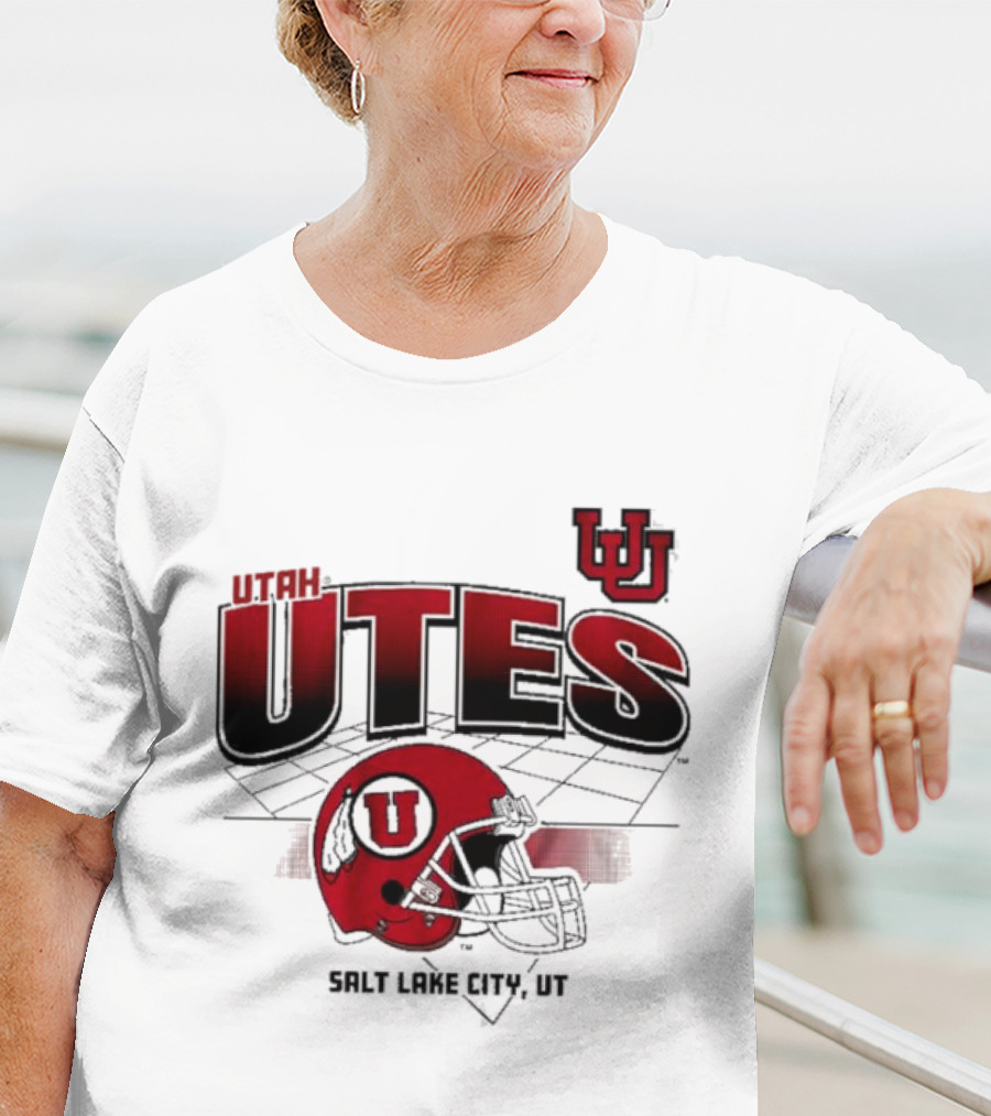 Utah Utes Football Helmet Salt Lake City UT Grid T-Shirt
