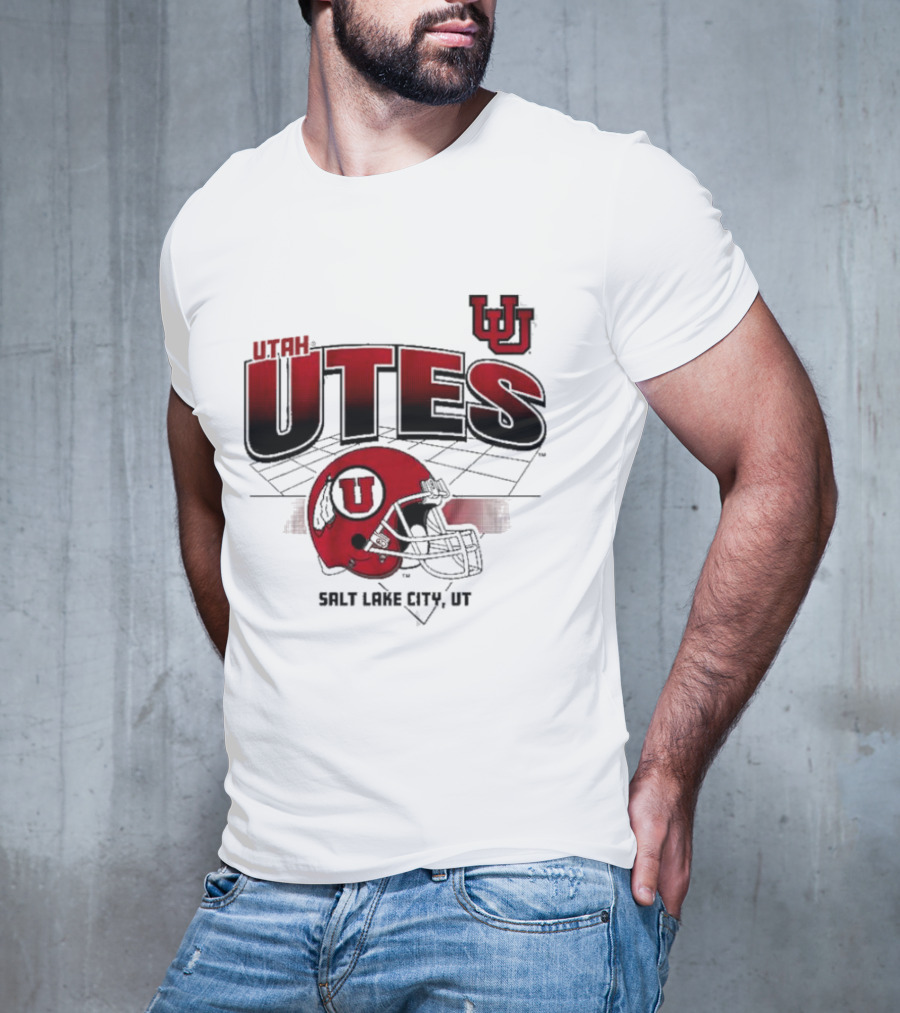 Utah Utes Football Helmet Salt Lake City UT Grid T-Shirt
