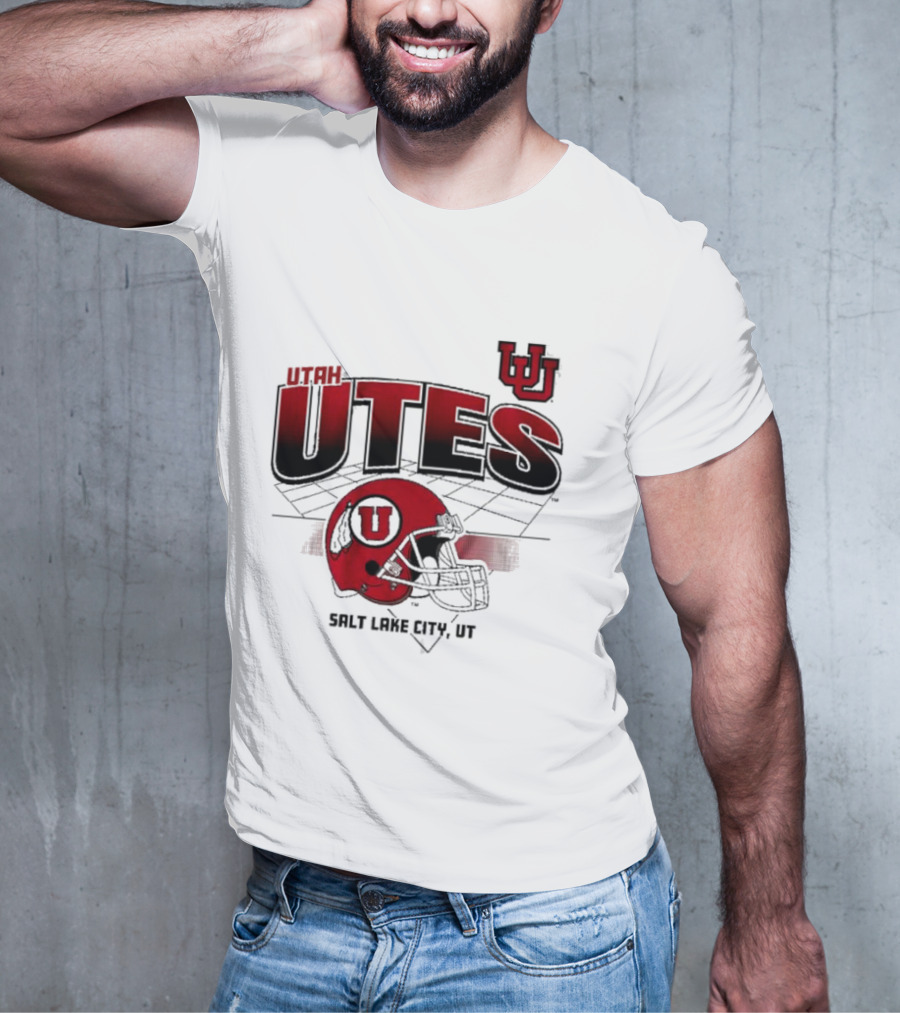 Utah Utes Football Helmet Salt Lake City UT Grid T-Shirt