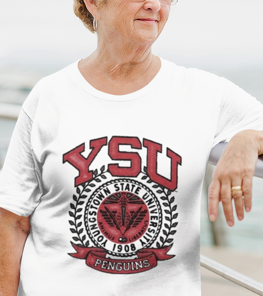 Youngstown Clothing Co Youngstown State University 1908 YSU Penguins Crest T-Shirt