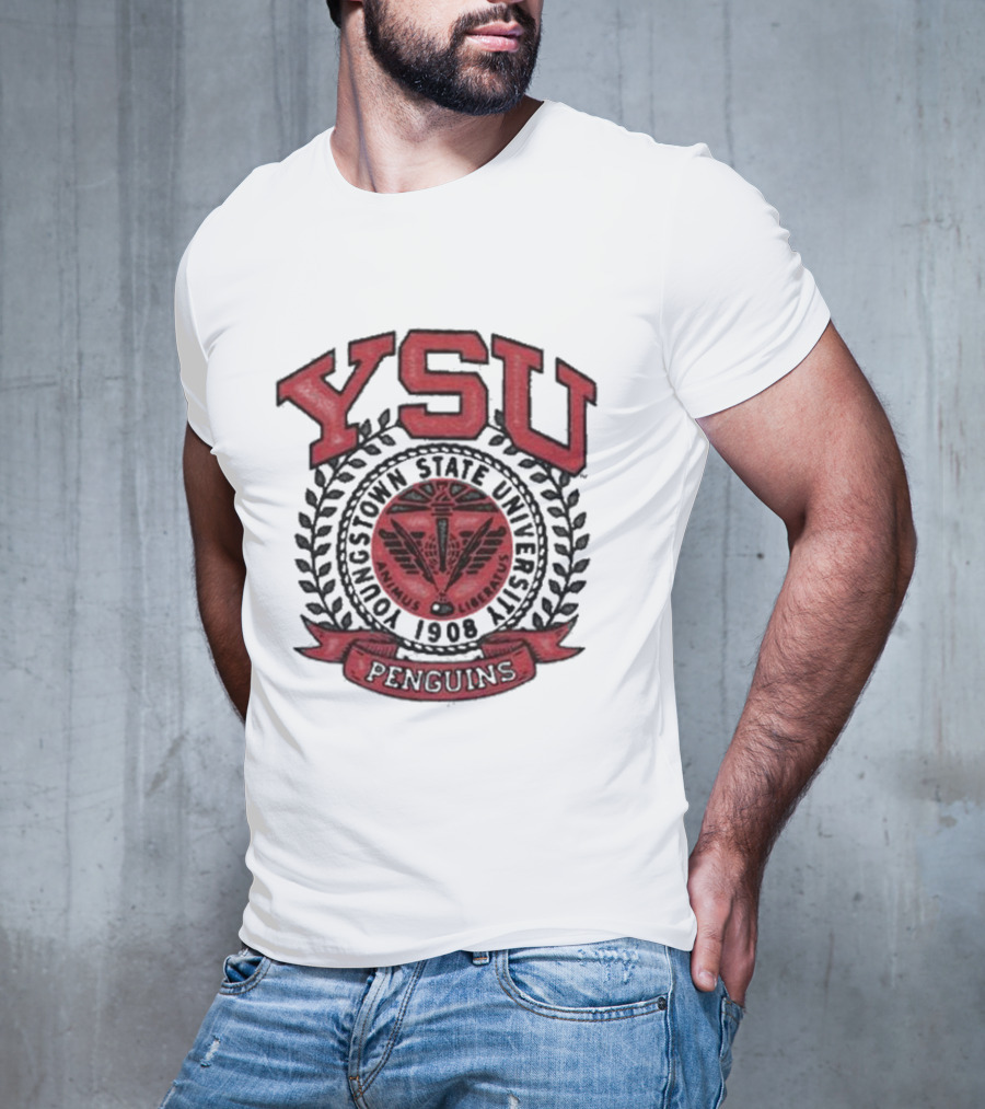 Youngstown Clothing Co Youngstown State University 1908 YSU Penguins Crest T-Shirt