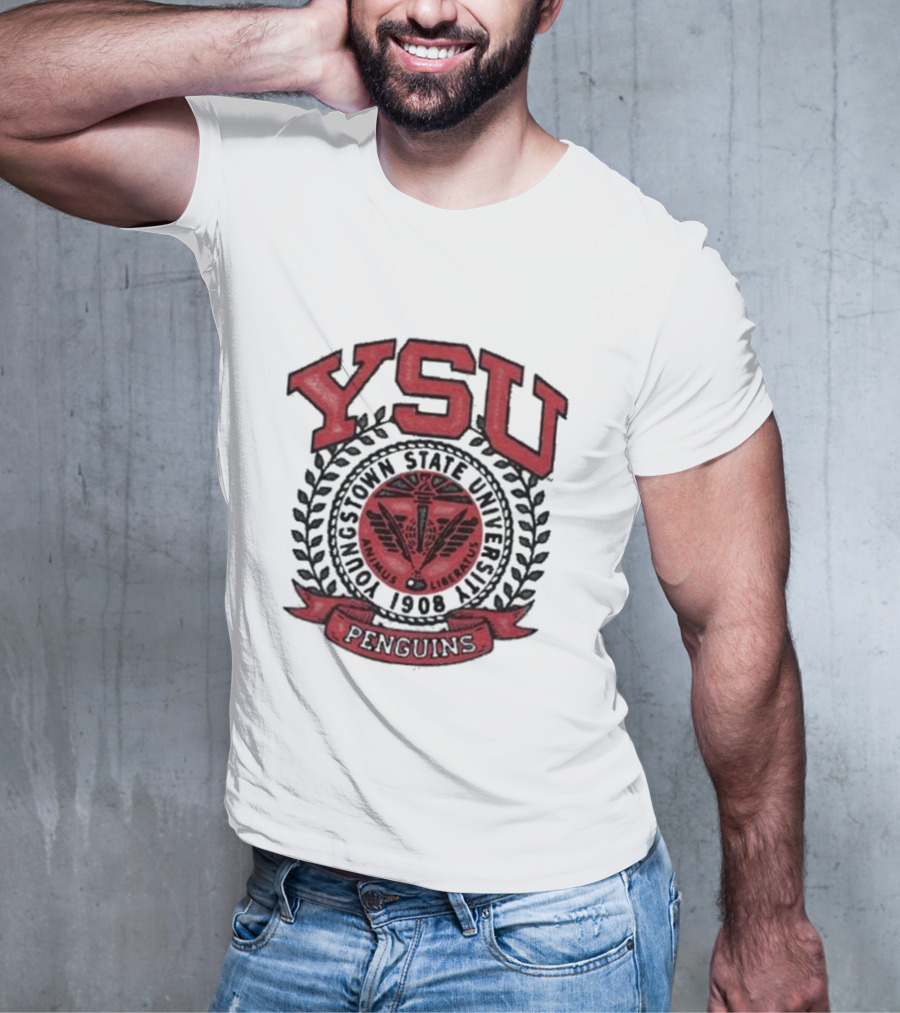 Youngstown Clothing Co Youngstown State University 1908 YSU Penguins Crest T-Shirt