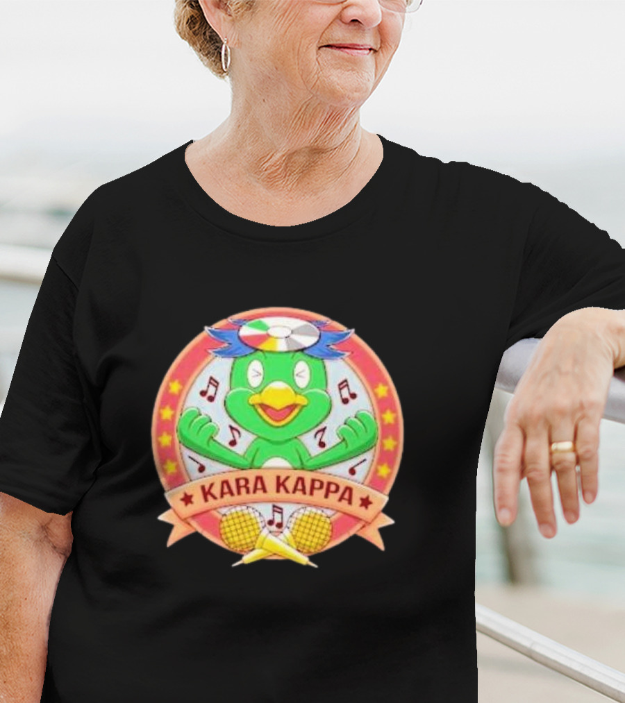 Karaoke Kappa Music Japan Monster Kara Kappa Music Notes Cartoon T-Shirt