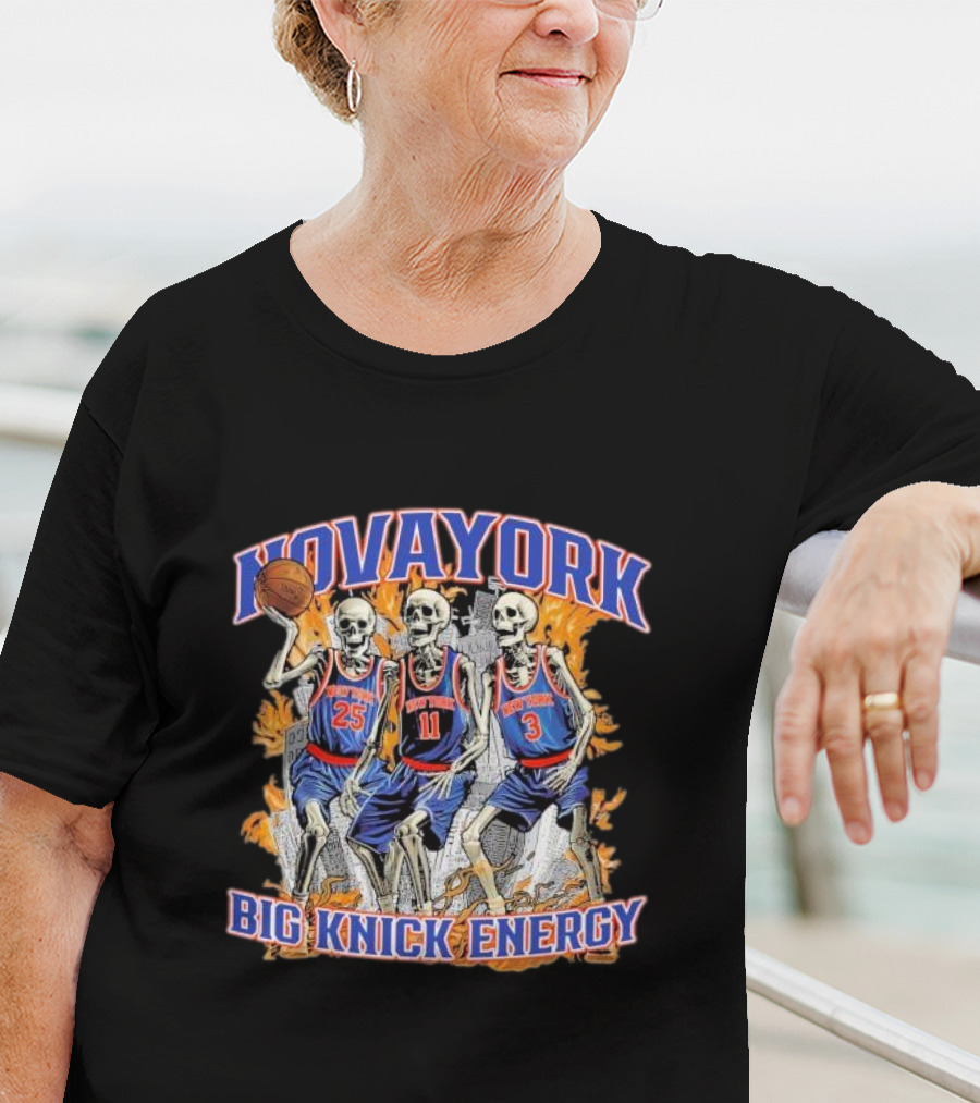 Nova York Big Knick Energy Skeleton Basketball Trio T-Shirt