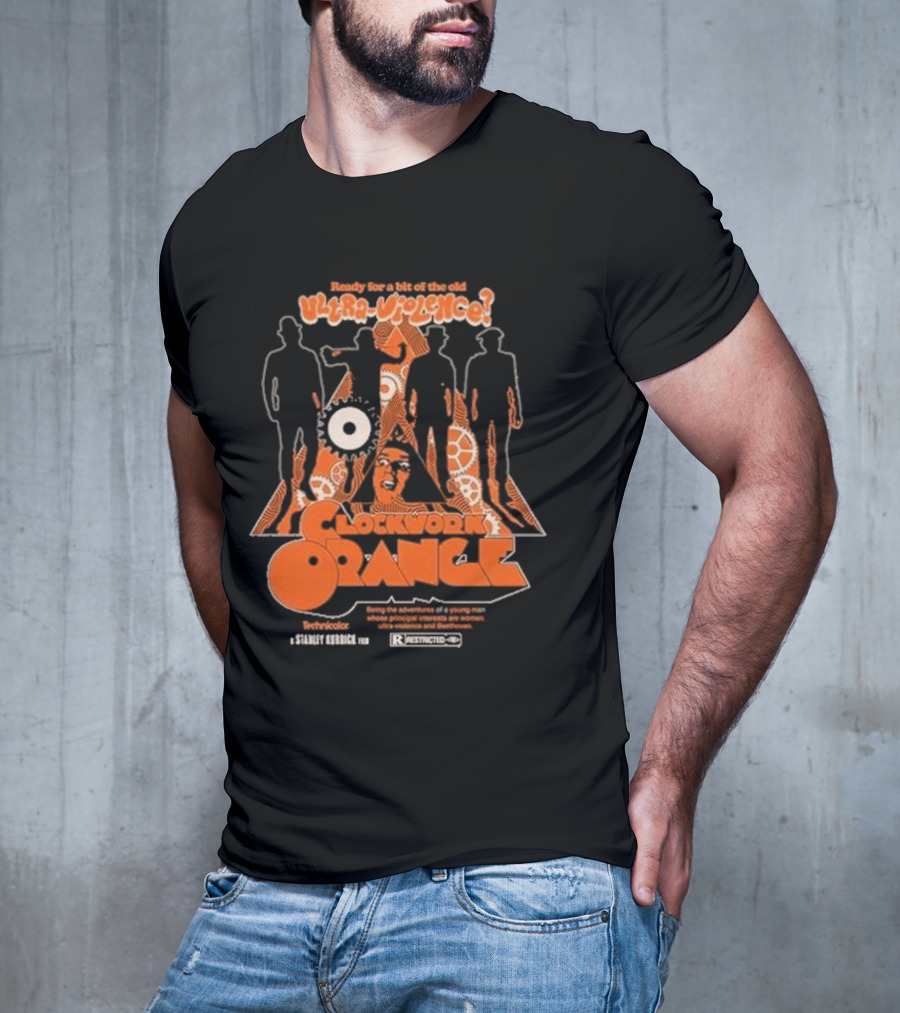 Ready For A Bit Of The Old Ultra-Violence Clockwork Orange Silhouettes Stanley Kubrick Retro Pullover T-Shirt