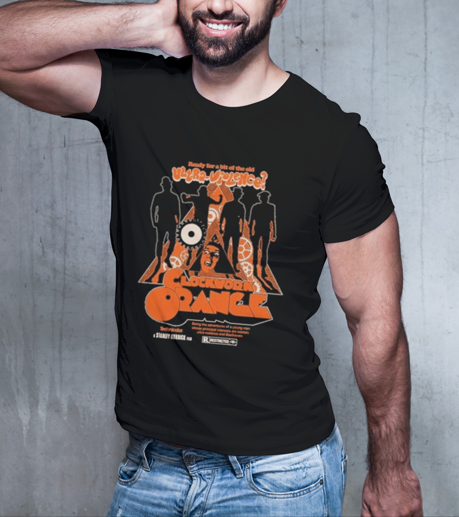 Ready For A Bit Of The Old Ultra-Violence Clockwork Orange Silhouettes Stanley Kubrick Retro Pullover T-Shirt
