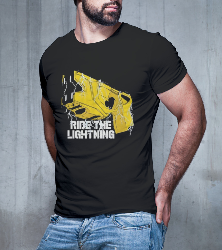 Ride The Lightning CBC Yellow Gun With Electric Bolts T-Shirt