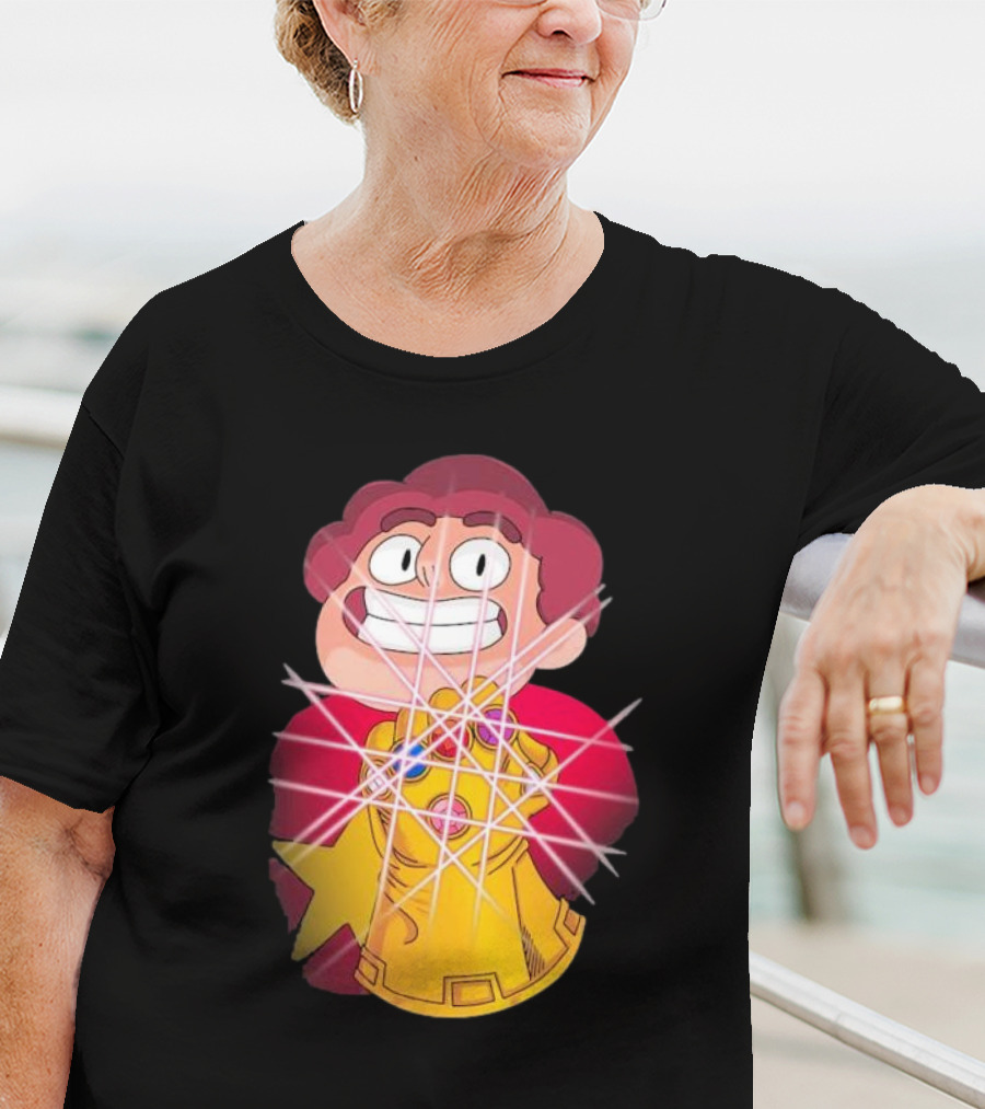 Steven Universe Wearing Infinity Gauntlet With Gems T-Shirt