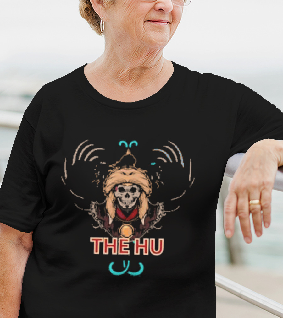 The Hu Skull Design With Mongolian Headdress And Text T-Shirt