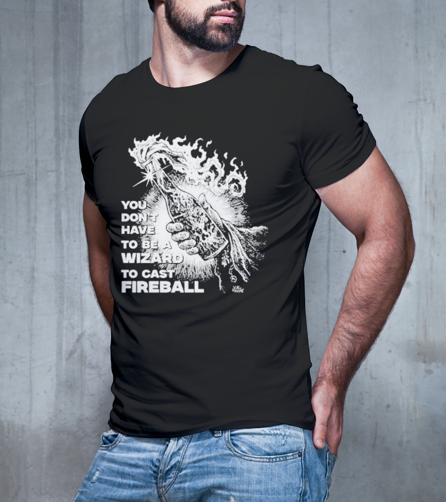 You Don't Have To Be A Wizard To Cast Fireball Diablo Macabre Flame Bottle T-Shirt