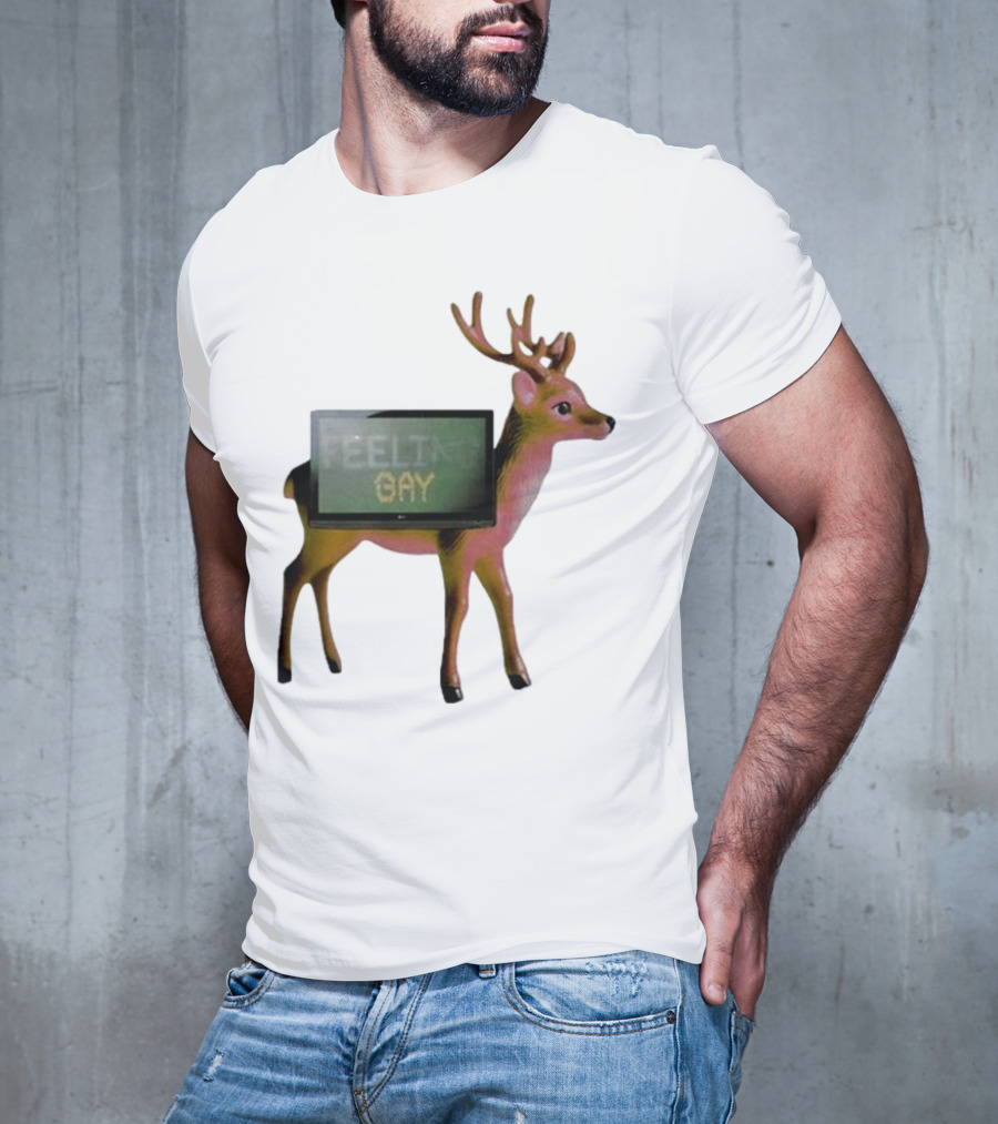 Jean Pierre Feeling Gay Deer With TV Screen T-Shirt