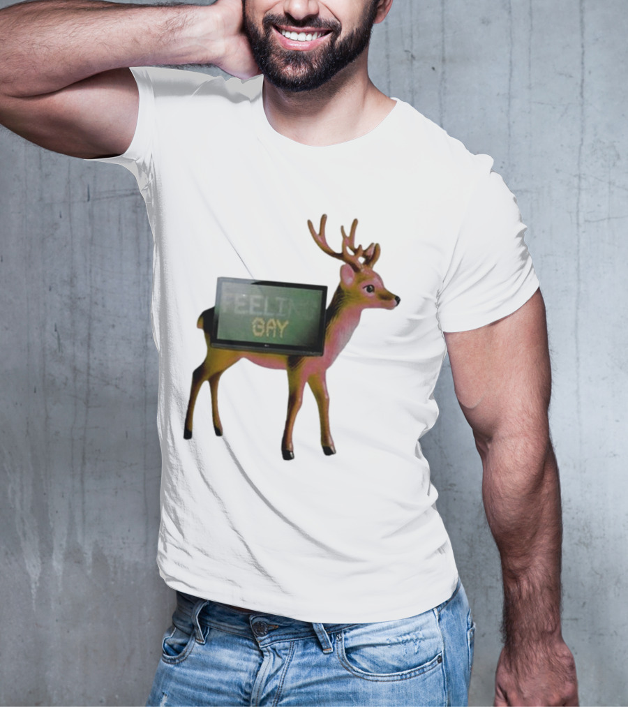 Jean Pierre Feeling Gay Deer With TV Screen T-Shirt
