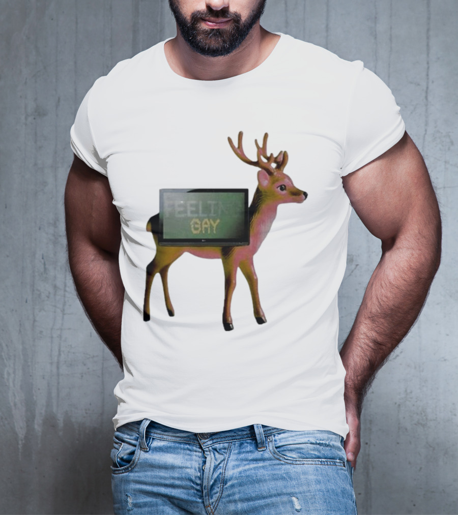 Jean Pierre Feeling Gay Deer With TV Screen T-Shirt