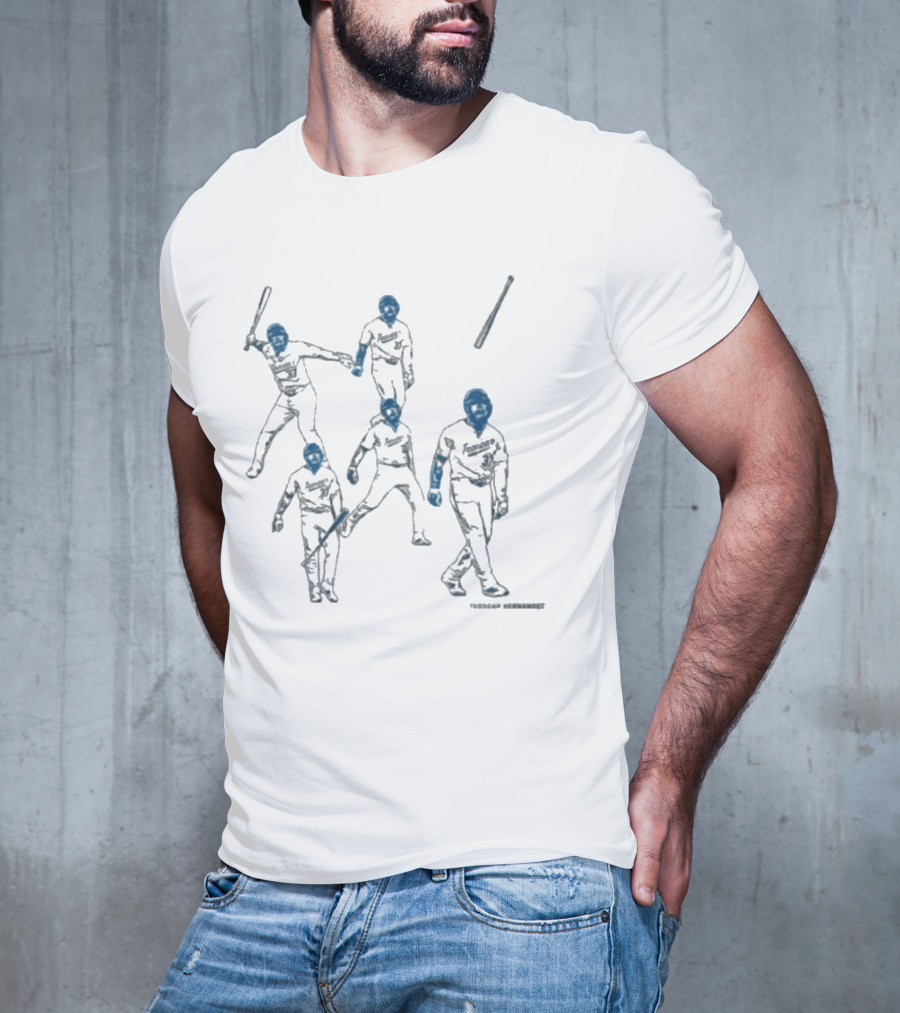 Teoscar Hernandez Bat Flip Baseball Sequence Dodgers T-Shirt