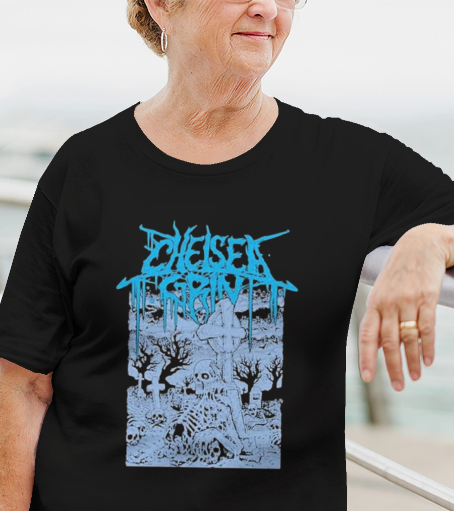 Chelsea Grin Skeleton Cemetery Scene T-Shirt