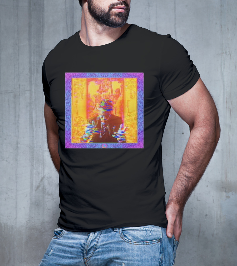 Dragons Ft Jordan Peterson Psychedelic Portrait With Ornate Border T-Shirt