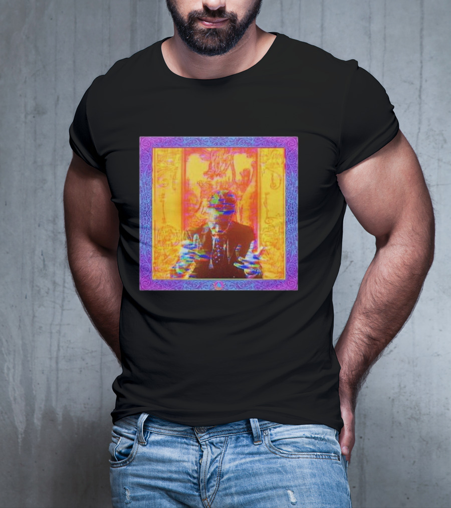 Dragons Ft Jordan Peterson Psychedelic Portrait With Ornate Border T-Shirt