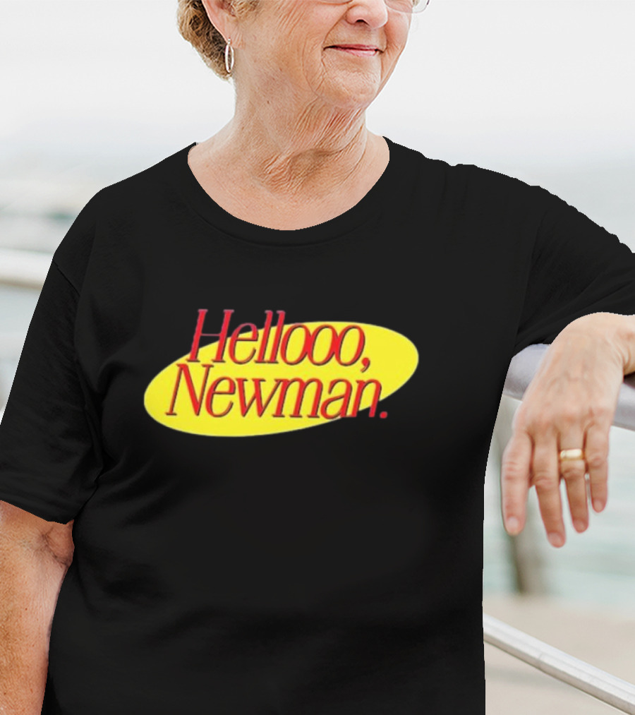Hello Newman Seinfeld Catchphrase Yellow Oval T-Shirt