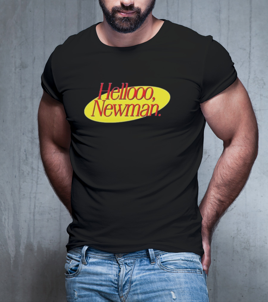 Hello Newman Seinfeld Catchphrase Yellow Oval T-Shirt