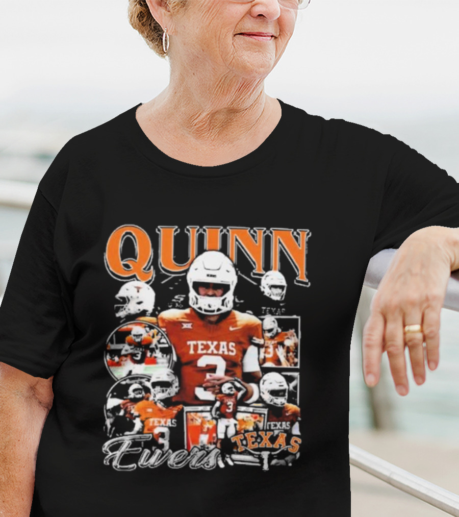 Quinn Ewers Texas Football Player Collage T-Shirt