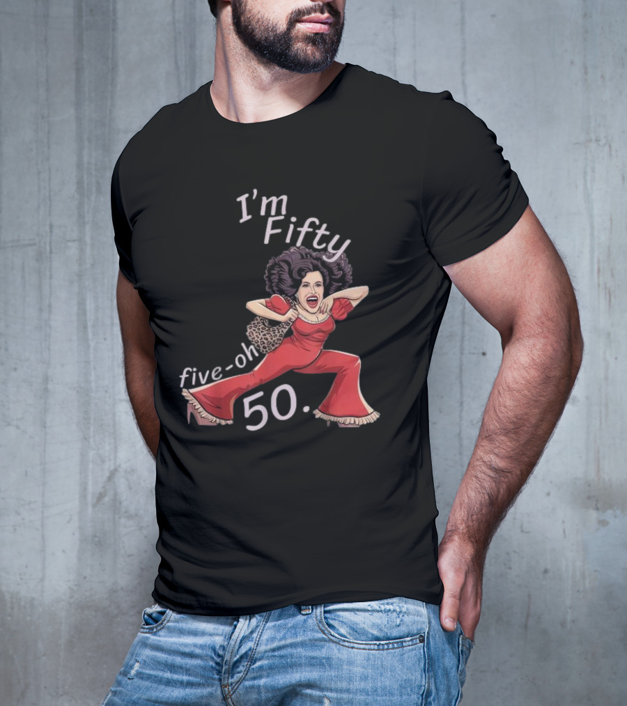 I’m Fifty Five-Oh 50 Leopard Bag Red Outfit Birthday O'Malley Lady T-Shirt