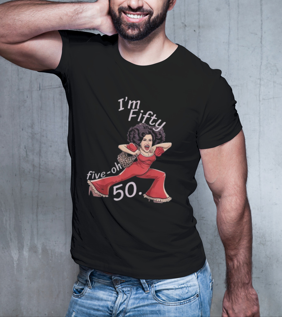 I’m Fifty Five-Oh 50 Leopard Bag Red Outfit Birthday O'Malley Lady T-Shirt