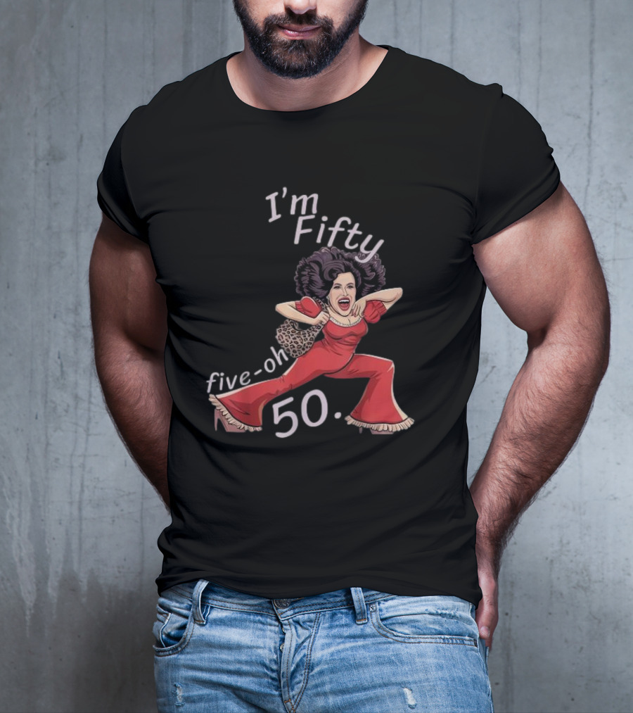 I’m Fifty Five-Oh 50 Leopard Bag Red Outfit Birthday O'Malley Lady T-Shirt