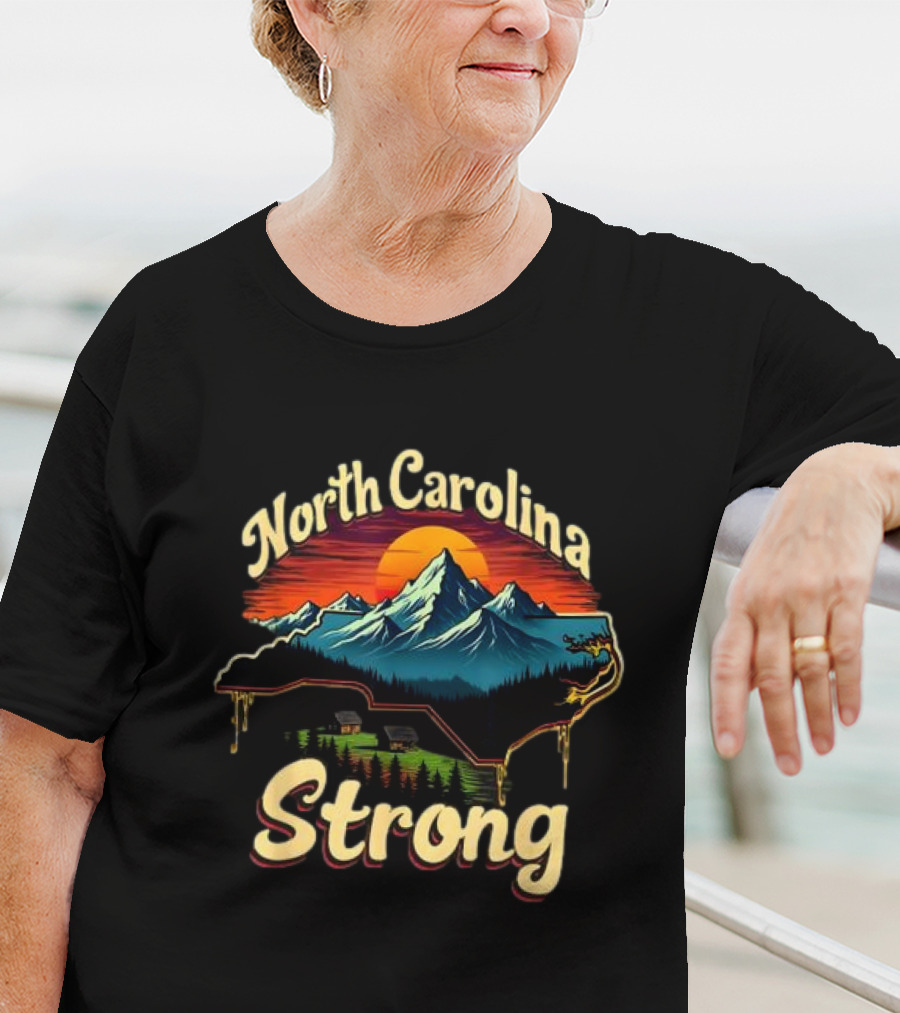 North Carolina Strong Mountain Landscape Support For Carolina T-Shirt