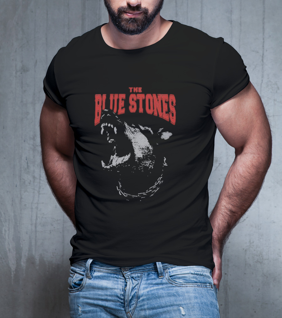 The Blue Stones Fierce Roaring Dog With Chain Collar T-Shirt