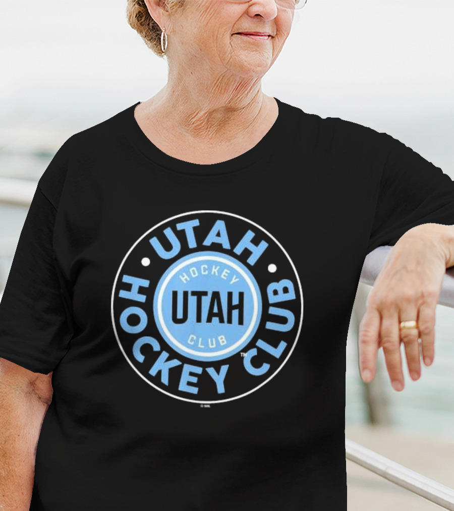 Utah Hockey Club Symbol Black Circular T-Shirt