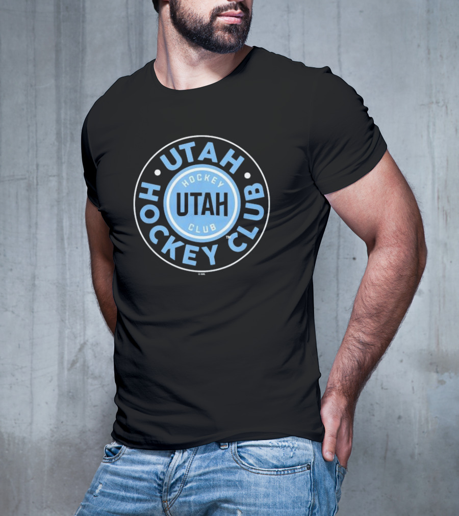 Utah Hockey Club Symbol Black Circular T-Shirt
