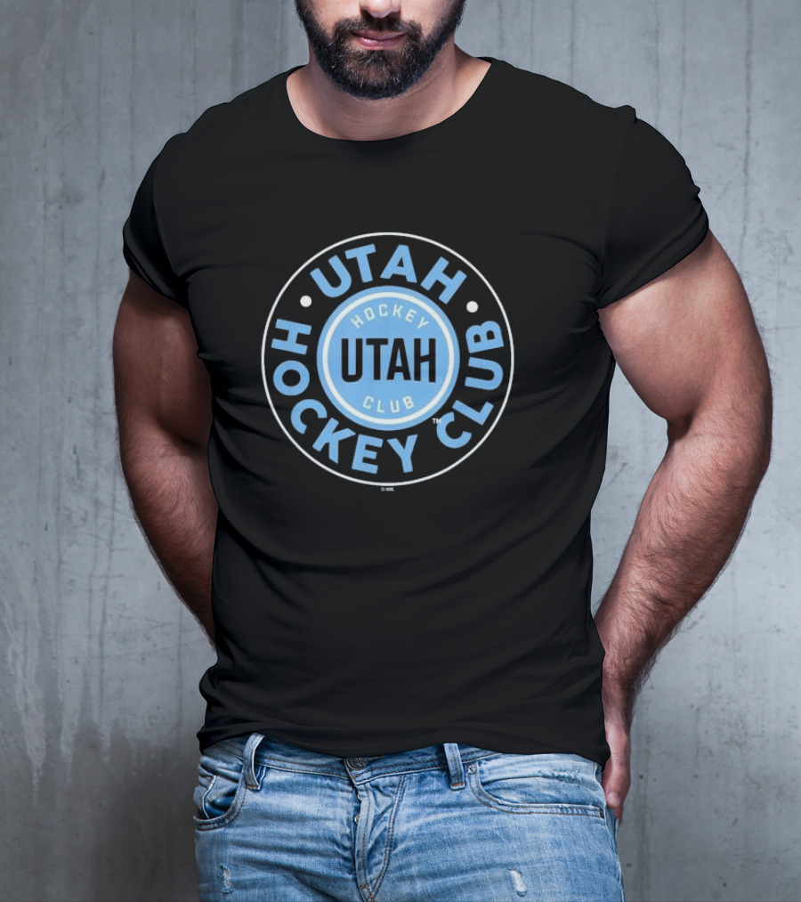 Utah Hockey Club Symbol Black Circular T-Shirt