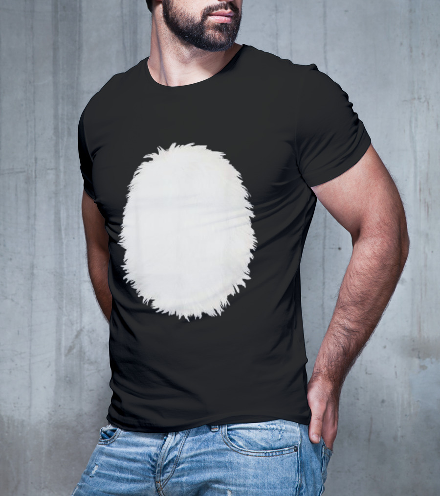 White Furry Belly DIY Costume Cosplay Animal Theme Panda Bear Cat Skunk Deer T-Shirt