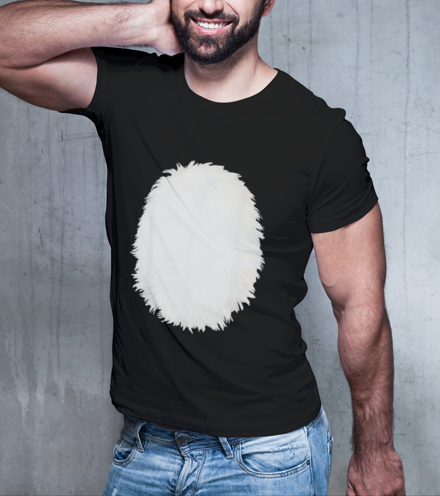 White Furry Belly DIY Costume Cosplay Animal Theme Panda Bear Cat Skunk Deer T-Shirt