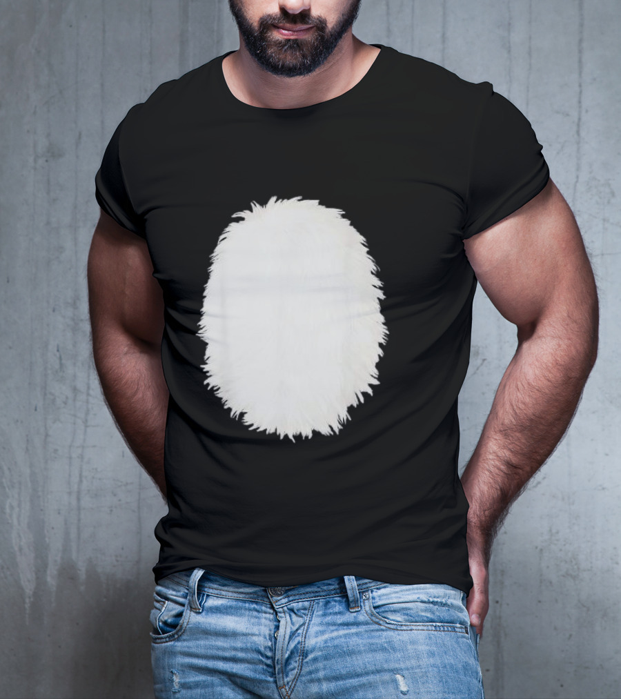 White Furry Belly DIY Costume Cosplay Animal Theme Panda Bear Cat Skunk Deer T-Shirt