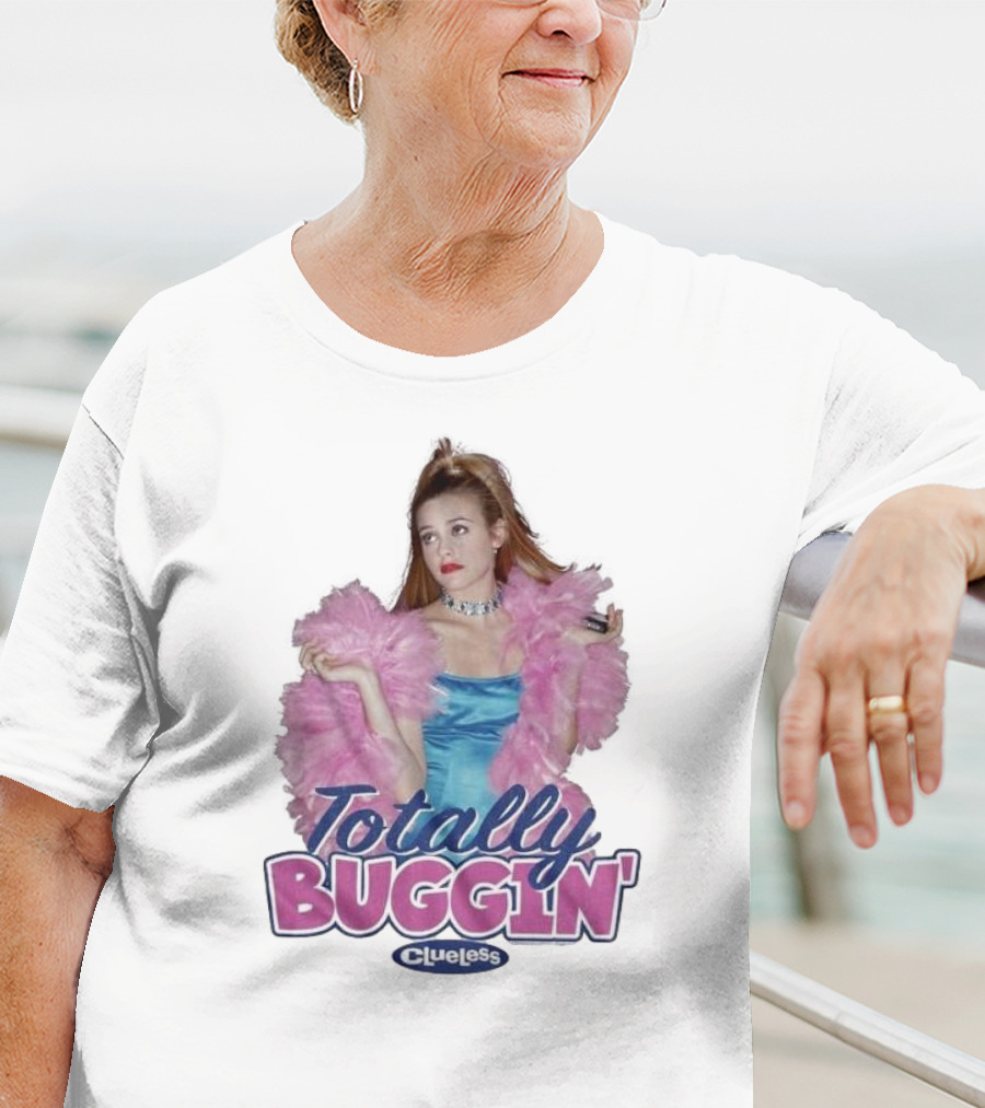 Clueless Totally Buggin' Pink Feather Boa Iconic Look T-Shirt