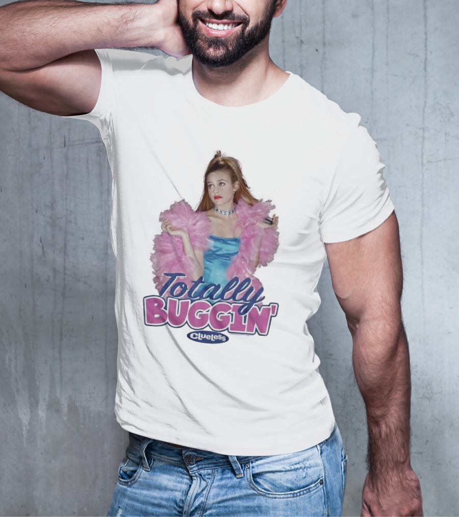 Clueless Totally Buggin' Pink Feather Boa Iconic Look T-Shirt