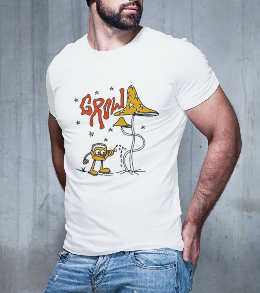 Grow To Grow Stars Mushroom Character Planting T-Shirt
